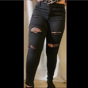 Distressed Black Jeans